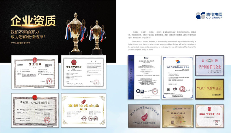 青电变压器——企业资质 青电变压器——企业资质